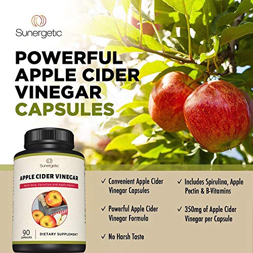 Sunergetic Premium Apple Cider Vinegar Capsules – Includes Apple Pectin, Spirulina Sunergetic buy supplements canada
