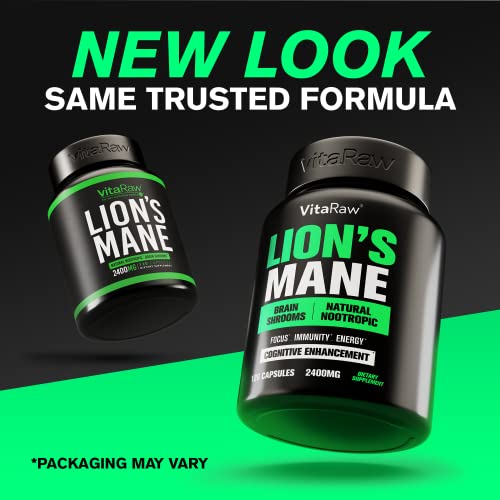 Organic Lions Mane Supplement Capsules 2400 mg - Powerful Nootropic - Helps Maintain VitaRaw buy supplements canada