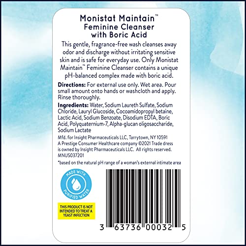 Monistat Boric Acid Feminine Cleanser, Fragrance Free Feminine Wash, 10 Fl Monistat buy supplements canada
