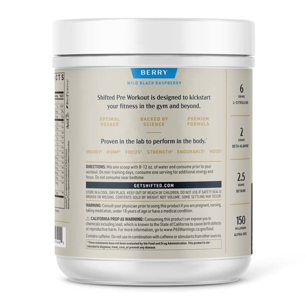 SHIFTED Premium Pre Workout Powder, Energy & Focus Supplement with Creatine Monohydrate SHIFTED buy supplements canada