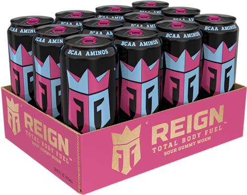 Reign Total Body Fuel, Sour Gummy Worm, Fitness & Performance Drink, 16 Fl Oz (Pack of 12) REIGN buy supplements canada