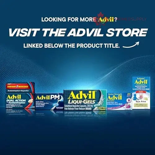 Advil Pain Reliever and Fever Reducer, Pain Relief Medicine with Ibuprofen 200mg for Headache, Backache, Menstrual Pain and Joint Pain Relief - 300+24 Coated Tablets Advil buy supplements canada