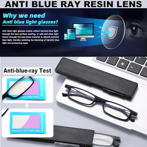 TOVEEN 2 Pack Compact Reading Glasses Anti Blue Light UV, Ultra-thin Slim TR90 Readers TOVEEN buy supplements canada