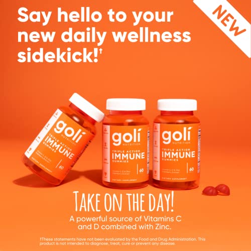 Goli Immune Vitamin Gummy - 60 Count - Elderberry, Vitamin C, D & Zinc, Vegan, Non-GMO Goli buy supplements canada
