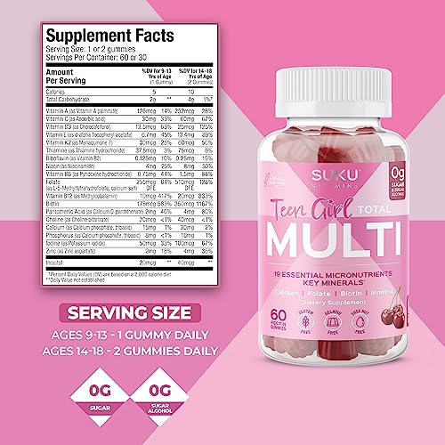 SUKU Vitamins Teen Girl Gummies – Sugar Free Vegetarian Gummy Vitamins Supplement SUKU Vitamins buy supplements canada