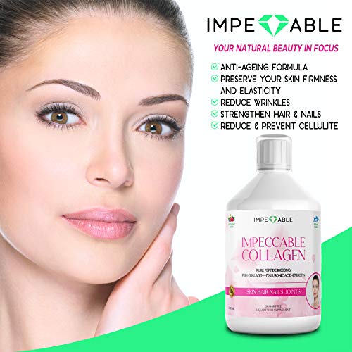 IMPECCABLE Collagen 10.000mg hydrolyzed Sugar Free Liquid Marine Collagen | Supplements for Women and Men Impeccable buy supplements canada