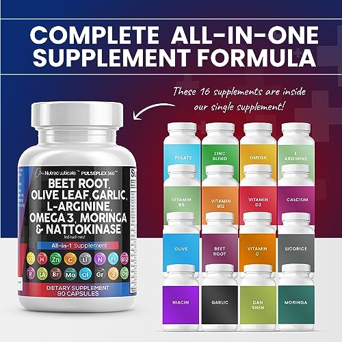 Beet Root Capsules 6000mg Olive Leaf 6000mg Nattokinase 4000 FU Clean Nutraceuticals buy supplements canada