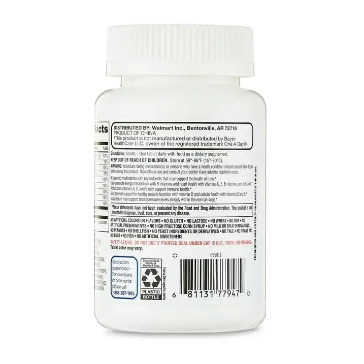 AGILIPET Equate One Daily Men's Multivitamin Multimineral Supplement Tablets, 100 Count Sticker AGILIPET buy supplements canada