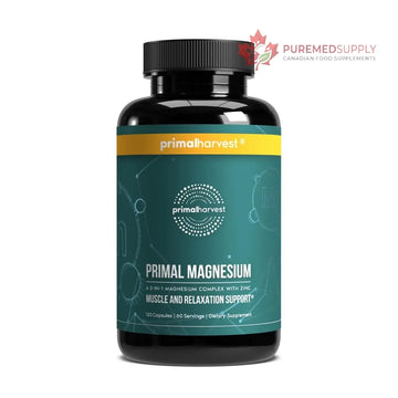 Magnesium Supplement Complex 310mg by Primal Harvest with Magnesium Glycinate, Citrate, Malate, and Zinc 120 Capsules Primal Harvest buy supplements canada