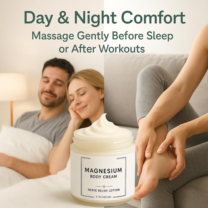 Neuropathy Cream | Nerve Relief Lotion for Feet, Legs & Hands | Magnesium Chloride with Aloe Vera Extract | Non-Greasy Formula for Day & Night Use | Thoughtful Gift for Mama, Dad, Men & Women (1) DFTLUUE buy supplements canada