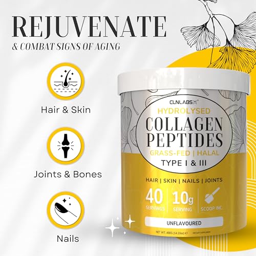 100% Pure Hydrolysed Collagen Peptides Powder - 400g Tub | Halal & Grass-Fed Bovine Collagen CLN Labs buy supplements canada