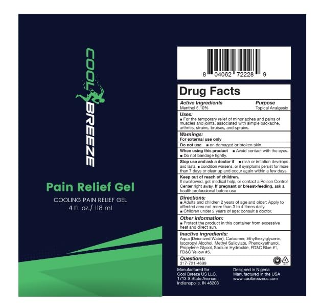 Cool Breeze Pain Relief Gel – Topical Pain Relief Gel for Arthritis, Muscle Soreness, Back Pain, Knee Pain & Joint Stiffness – Dual Heating & Cooling Menthol Formula – Non‑Greasy 4oz Tube, Made in USA Cool Breeze buy supplements canada