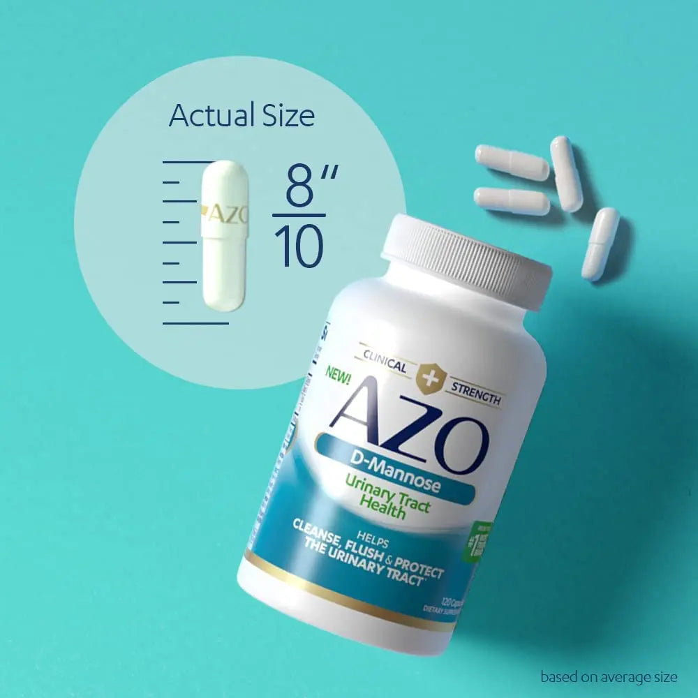 AZO D Mannose Urinary Tract Health, Cleanse, Flush & Protect The Urinary Tract, No.1 Pharmacist Recommended Brand, Clinical Strength, Non-GMO, 120 Count (Pack of 2) AZO buy supplements canada