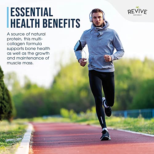 Multi Collagen Protein Capsules - Types I, II, III, V & X - Hydrolysed Grass Fed Bovine, Wild Caught Marine Revive Naturals buy supplements canada