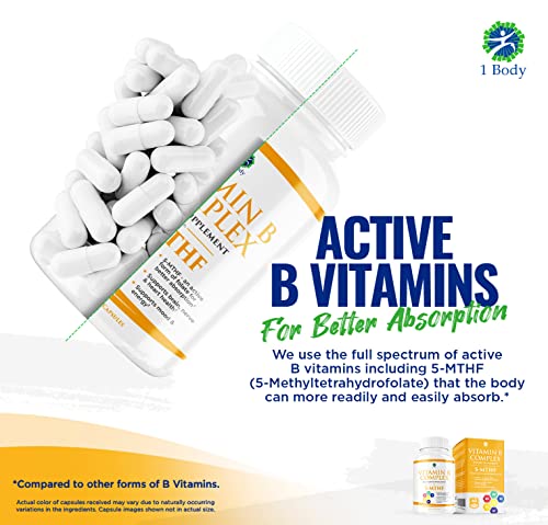 1 Body Vitamin B Complex – 5-MTHF Folate with B1, B2, B5, B6 1 Body buy supplements canada
