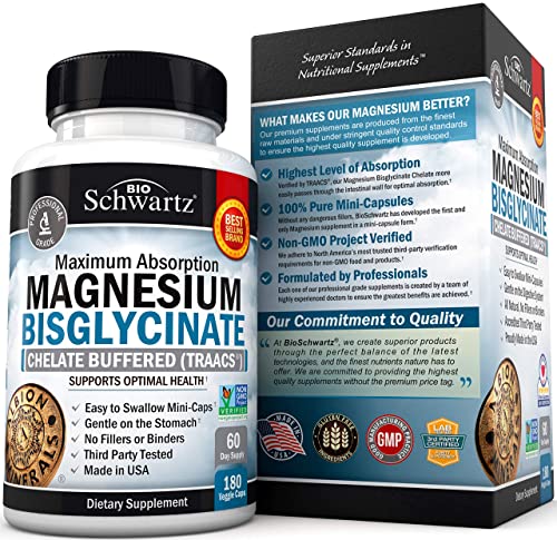 Magnesium Bisglycinate 100% Chelate No-Laxative Effect - Maximum Absorption BioSchwartz buy supplements canada