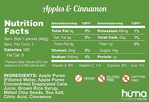 Huma Chia Energy Gel, Apples & Cinnamon, 12 Gels - Premier Sports Nutriti HÜMA CHIA ENERGY GEL buy supplements canada