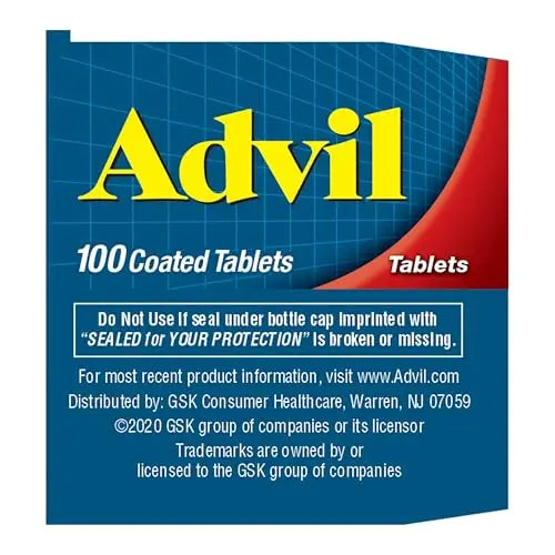 Advil Pain Reliever and Fever Reducer, Pain Relief Medicine with Ibuprofen 200mg for Headache, Backache, Menstrual Pain and Joint Pain Relief - 100 Coated Tablets Advil buy supplements canada