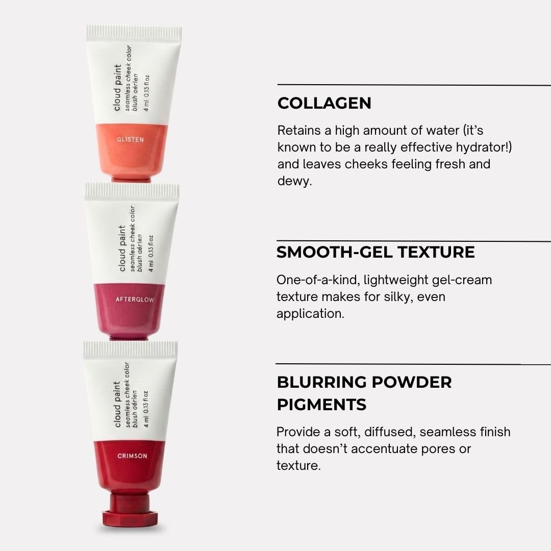 Glossier Mini Cloud Paint Blush Trio Holiday Gift Set: Crimson, Glisten & Afterglow Glossier buy supplements canada