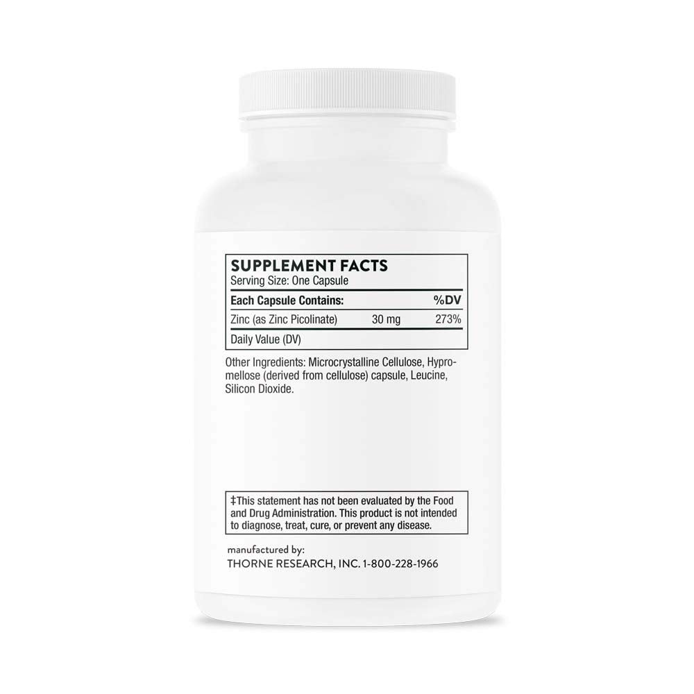 Thorne Zinc Picolinate 30 mg - Well-Absorbed Zinc Supplement for Growth and Immune THORNE buy supplements canada