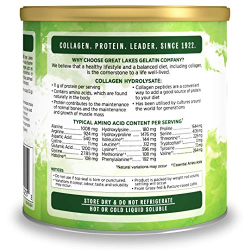 Great Lakes Gelatin Collagen Hydrolysate, Grass-Fed Bovine Hydrolysed Collagen Peptides Protein Powder Supplement, Unflavoured, 226g, Can Great Lakes Gelatin buy supplements canada
