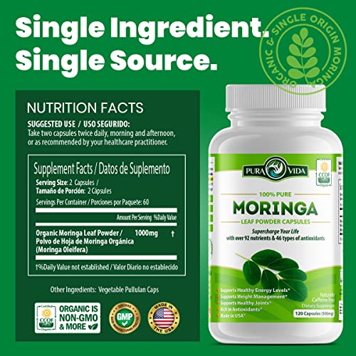 PURA VIDA MORINGA Moringa Capsules Single Origin Organic Moringa Powder. Moringa PURA VIDA MORINGA buy supplements canada
