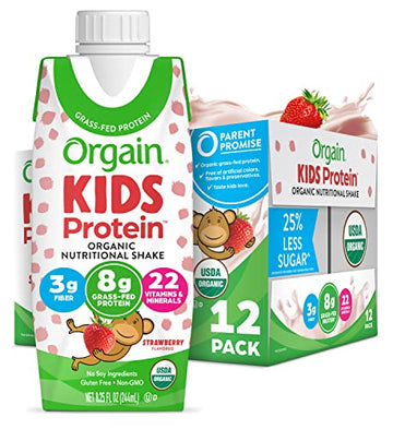 Orgain Organic Kids Nutritional Protein Shake, Strawberry - Kids Snacks with 8g Dairy Orgain buy supplements canada