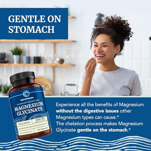 Magnesium Glycinate 500mg | Chelated Bisglycinate Complex for Muscle Relaxation Nobi Nutrition buy supplements canada