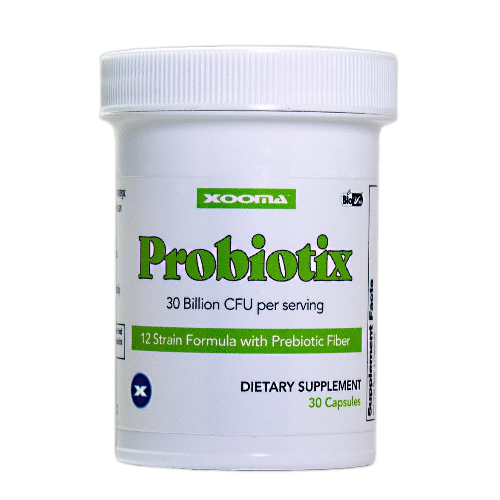 Probiotix – 12 Strain Probiotic + Prebiotic Fiber, 30 Billion CFU | Gut Health & Digestive Balance | Gas & Bloating Support | Immune System Reinforcement | Gluten, Soy & Dairy Free – 30 Capsules Xooma buy supplements canada