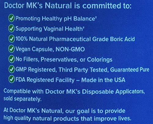 doctor MK's NATURAL Boric Acid Suppositories (600mg) for Healthy Feminine pH Support doctor MK's NATURAL buy supplements canada