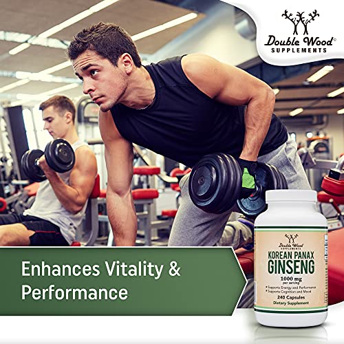 Ginseng Capsules (Korean Red Ginseng Extract, Panax Ginseng 10% Ginsenosides) Double Wood Supplements buy supplements canada