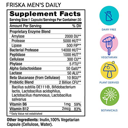 FRISKA Men’s Daily Digestive Enzyme and Probiotics Supplement, Natural Support FR!SKA buy supplements canada
