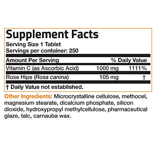 Bronson Vitamin C 1000 mg with Rose Hips Sustained Release, 250 Tablets Bronson buy supplements canada