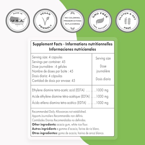 Supersmart - EDTA 1000mg per Day - Calcium Disodium EDTA Supplement | Non-GMO Supersmart buy supplements canada