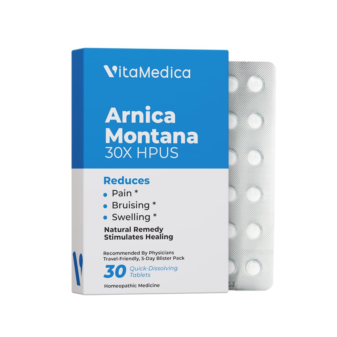 Arnica Montana 30X HPUS, Clinical Grade, Quick Dissolve Tablets, Five-Day Recovery Pack for Pain and Bruise Relief After Surgery or Injury, Natural Healing, Gentle on The Stomach - 30 Count VitaMedica buy supplements canada