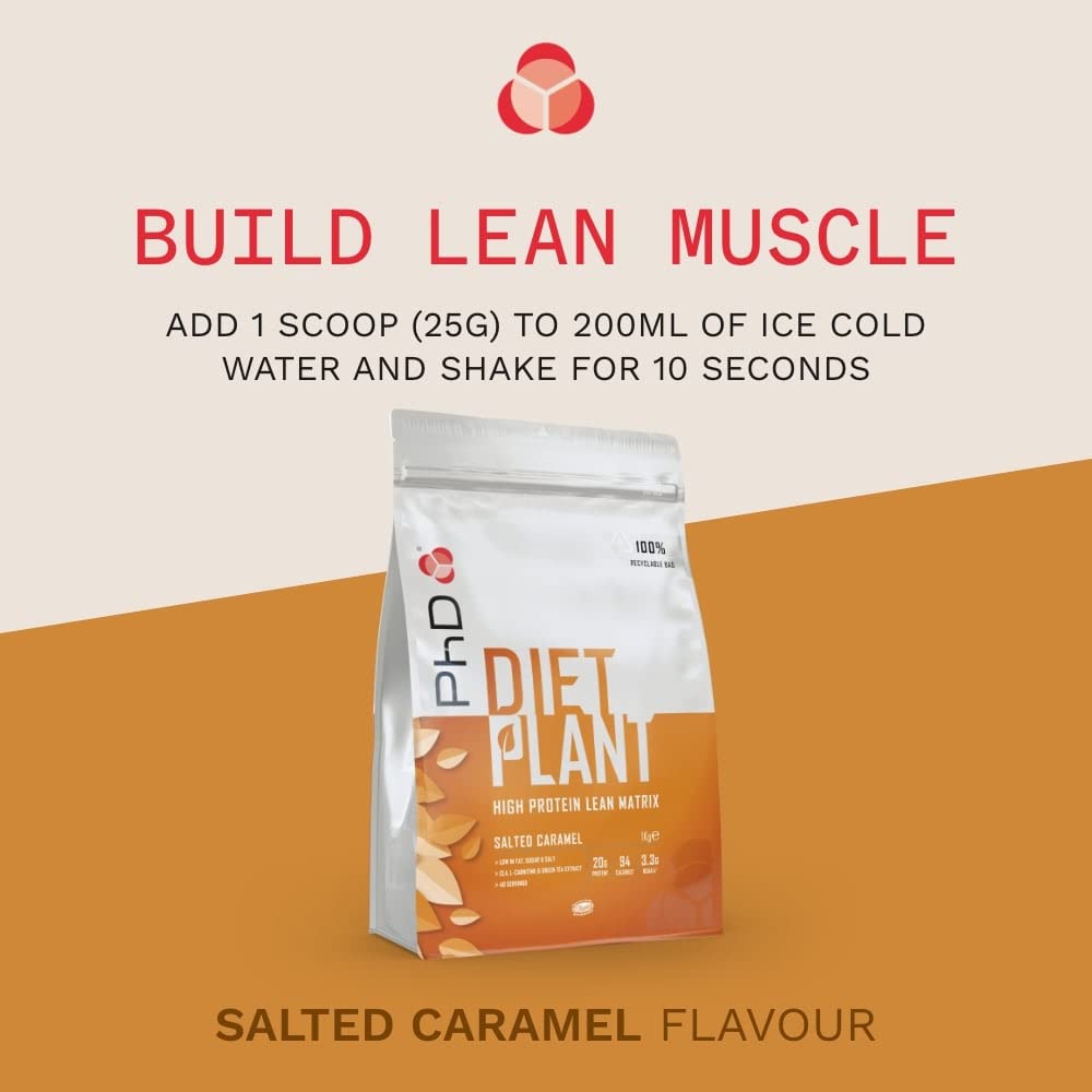 PhD Nutrition Diet Plant, Vegan Protein Powder Plant Based, Salted Caramel PhD buy supplements canada