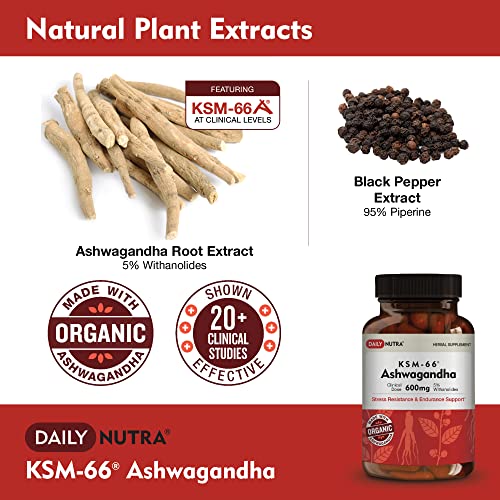 DailyNutra KSM-66 Ashwagandha 600mg Organic Root Extract - High Potency Supplement DailyNutra buy supplements canada