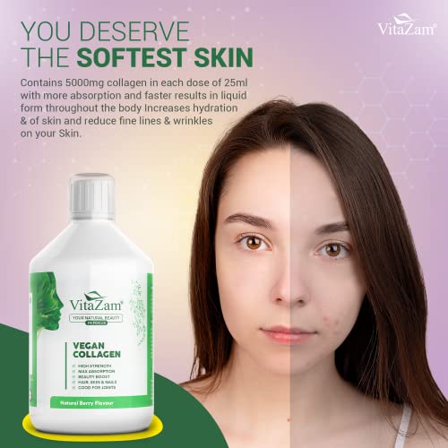 VitaZam Vegan Collagen Liquid 5000mg Hydrolyzed Collagen Peptides for Women VitaZam buy supplements canada