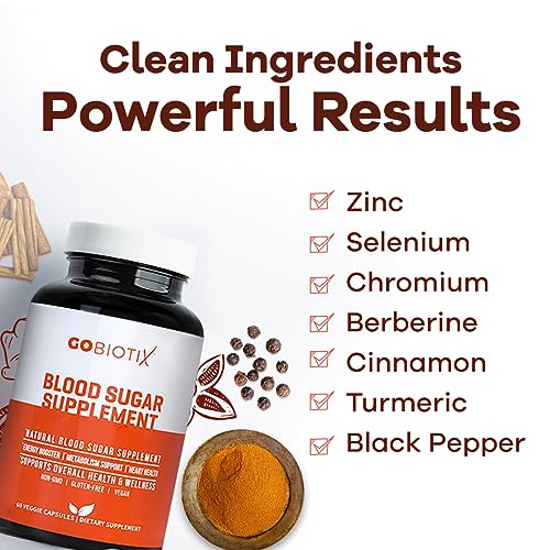 GOBIOTIX Blood Sugar Support - Cinnamon, Berberine and Selenium Capsules - Blood Sugar GOBIOTIX buy supplements canada