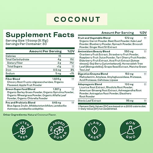 Bloom Nutrition Super Greens Powder Smoothie & Juice Mix (Coconut) Bloom Nutrition buy supplements canada