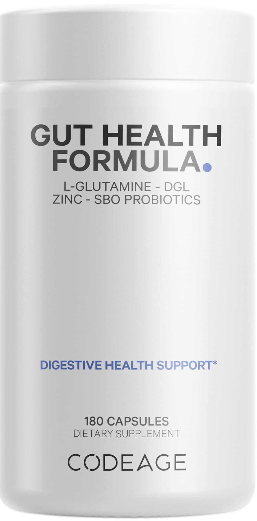 Codeage Gut Health Supplements Vegan Formula - L Glutamine, Zinc, Turkey Tail Mushroom Powder, Tonic Mushroom, Maitake, Micro Algae, Mineral, Licorice Root DGL - Probiotics, Prebiotics - 180 Capsules Codeage buy supplements canada