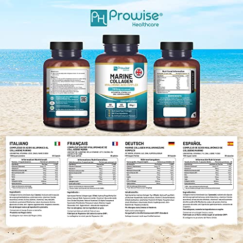Marine Collagen with Hyaluronic Acid 1100mg | 90 Collagen Capsules High Strength for Women & Men PH PROWISE Healthcare buy supplements canada