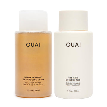 OUAI Detox Shampoo & Fine Hair Conditioner Bundle - Clarifying Shampoo for Build Up, Dirt, Oil, Product and Hard Water & Volumizing Conditioner for Fine Hair (2 Count) OUAI buy supplements canada