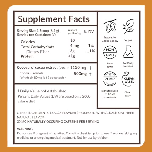 CocoaVia Cardio Health Cocoa Powder, 60 Servings, 500mg Cocoa Flavanols CocoaVia buy supplements canada