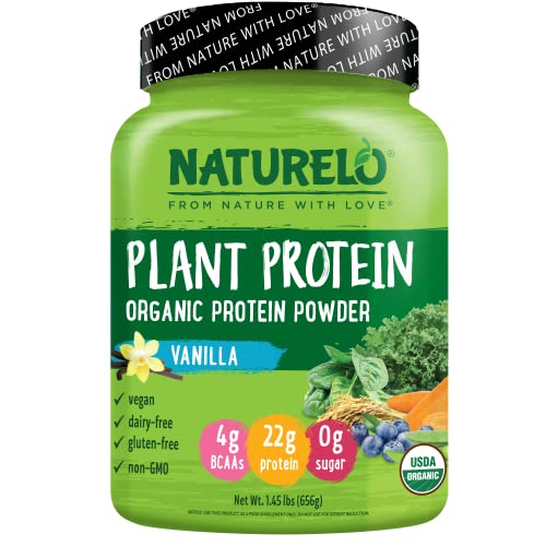 NATURELO Plant Protein Powder, Vanilla, 22g Protein - Non-GMO, 20 Ser NATURELO buy supplements canada