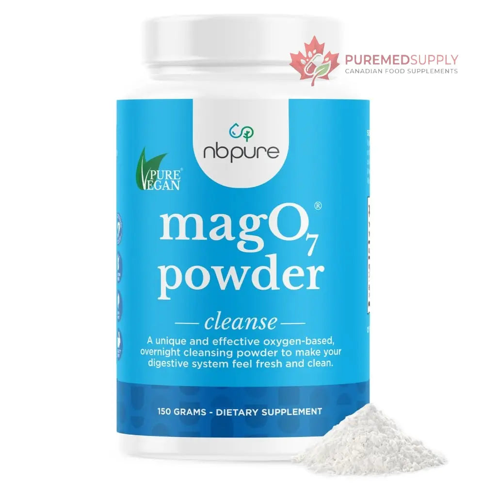 nbpure MagO7 - Natural Colon Cleanse & Detox Powder - Occasional Constipation Relief, Stool Softener, & Bloating Support for Men & Women - Ozonated Magnesium Oxide, 150 Gram nbpure buy supplements canada