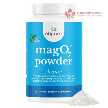 nbpure MagO7 - Natural Colon Cleanse & Detox Powder - Occasional Constipation Relief, Stool Softener, & Bloating Support for Men & Women - Ozonated Magnesium Oxide, 150 Gram nbpure buy supplements canada