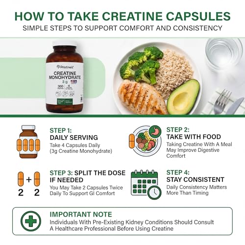 PRISTINE'S Creatine Monohydrate Capsules for Women & Men - NSF Certified 75 Day Supply 3G Muscle Growth Support Supplement - Cognitive & Athletic Performance Support - Enhanced Recovery PRISTINE'S buy supplements canada