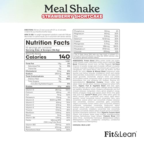 Fit & Lean Meal Shake, Fat Burning Meal Replacement, Protein, Fiber, Probiotics, Strawberry Fit & Lean buy supplements canada