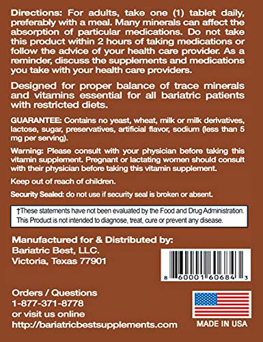 Bariatric Best Multivitamin Tablets – for Post-Bariatric Surgery, Gastric Bypass & Sleeve Bariatric Best Supplements buy supplements canada